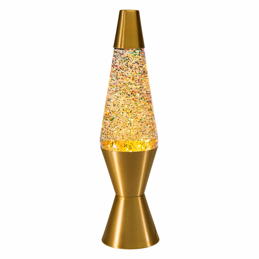 14.5″ LAVA LAMP RAINBOW GLITTER – CLEAR/GOLD Z1
